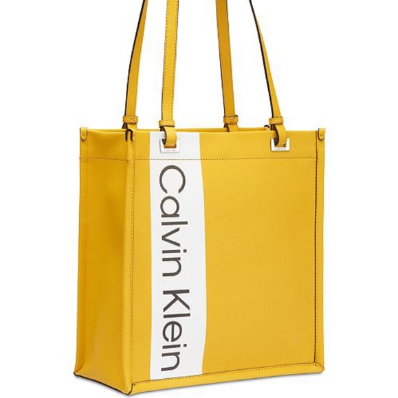 Calvin Klein Handbags - 🌻NWT Calvin Klein women yellow franzy logo tote🌻